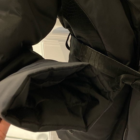 Nylon belted blazer jacket - Black - Picture 8 of 16